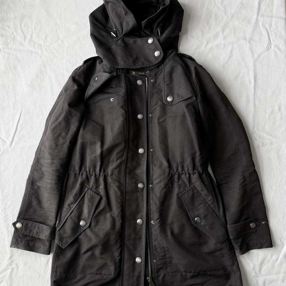 Burberry Black Hooded Raincoat